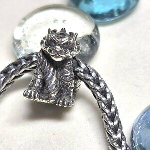 Elfbeads 2022 Tiger-Dragon Sterling Silver Fantasy Bead Retired Rare Charm